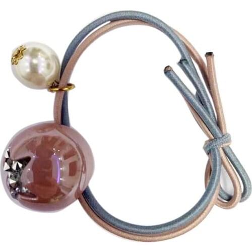 Fashio Hot Selling Cute Round Ball Crystal Hair Band High Quality Hair Rope Hair Rings for Women Girls Hair Acccessories