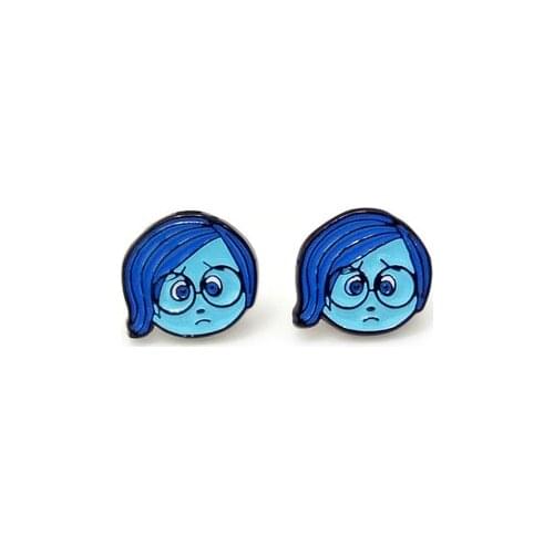 Disney Inside Out Fashion Anime Action Figures Cartoon Products Accessories Stud Earrings Girls Unisex Birthday Gifts