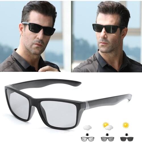 Mens Photochromic Polarized Sunglasses Chameleon Driving Eyewear Men Women Drivers Fishing UV400 Sun Glasses Male Eyeglasses