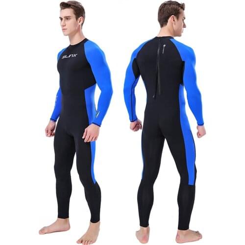 Men Wetsuit Full Body Diving Suit Quick Dry UV Protection Underwater Swim Surf Diving Suit Back Zip Long Sleeve Wetsuit