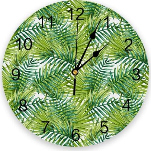Tropical Rainforest Leaf Plant 3D Wall Clock Modern Design Brief Living Room Decoration Kitchen Clock Art Wall Watch Home Decor