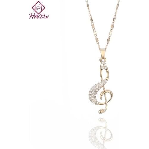 2019 New Fashion Musical Symbol Pendant Necklace Korean Graceful Girls Clavicular Chain Women Elegant Birthday Gifts Jewelry