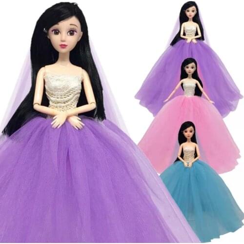 1/6 BJD Doll Clothes Fashion Wedding Dresses for Barbie Clothes Princess Evening Gown Clothing 11.5" Dolls Accessories Kids Toy
