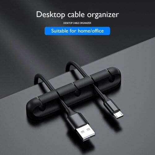 Cable Organizer Silicone USB Cable Winder Desktop Tidy Management Clips Cable Holder for Mouse Headphone Wire Organizer