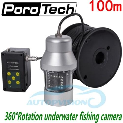 F08S 100m Fishing Camera Underwater Video Camera Sony CCD 1000TVL 360 degree Rotating Fishing Camera 18 Leds Fish Finder system