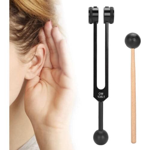 Portable Ear Care Tools Tuning Fork Aluminum Alloy Tuning Fork Hammer Sound Healing Therapy Tool Set Ear Care Kit
