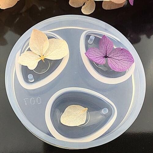 Crystal Silicone Mold DIY With Hole Oval Silicone Hand Drops Transparent Pastry Fondant Decoration Craft Drop Resin Mold
