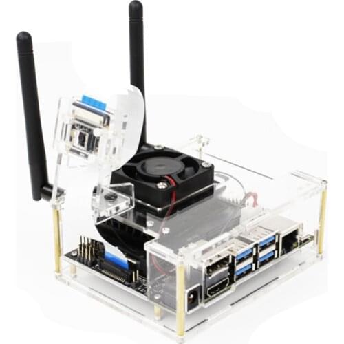 For Jetson Nano 2GB Developer Kit Clear Acrylic Case for Jetson Nano with Cooling Fan