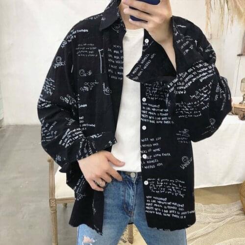 Long Sleeve Shirt Men Women 2019 Spring Autumn Japanese Streetwear Fashion Harajuku Shirts Hip Hop Clothes Letter Print Shirt