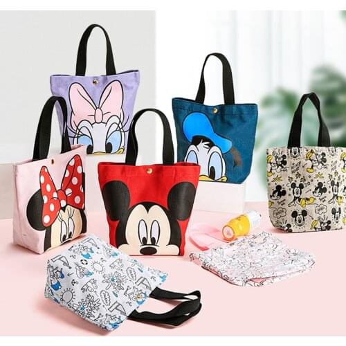 Disney Mickey Donald to hand-held bag office workers with rice bag cartoon student fashion insulation meal bag
