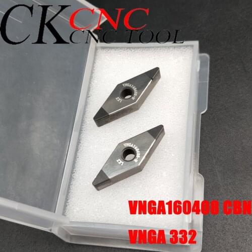 2pcs CNC lathe high quality VNGA160408 CBN VNGA332 Boron nitride material Turning Tool processing cutting harden hardened steel