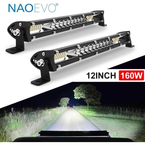 NAOEVO LED Light Bar 12 inch 12V 24V for Car fog Light Boat OffRoad Truck SUV ATV 4x4 Niva Lada Super Slim LED Bar Work Light