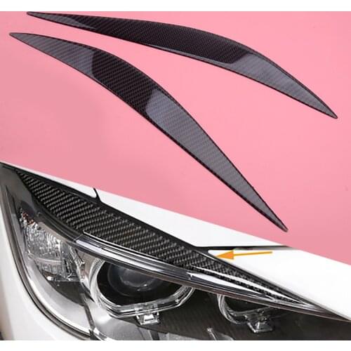 Carbon Fiber 2Pcs/Set Headlight Eyebrows Eye Lid Cover Trims fit for BMW 4 Series F32 F33 F36 2012 2013 2014 2015 2016 2017 2018