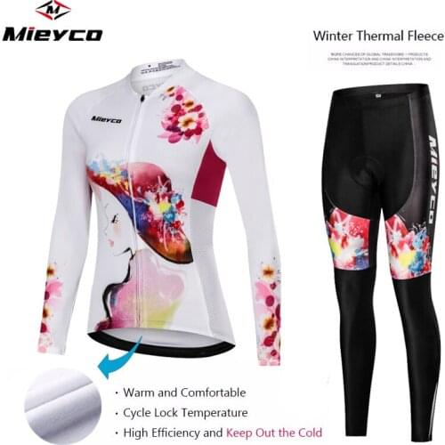 Winter Thermal Fleece Cycling Jersey Long Sleeve GEL PAD Ropa Ciclismo Bicycle Cycling Clothing Pro Bike Clothes MTB Jersey Suit