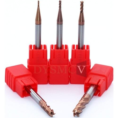 1pc End Mill 1mm 1.5mm 2mm 2.5mm 3mm 4mm HRC60 4/3/2Flute Solid Carbide Spiral Flat Endmills CNC Lathe Milling Cutter Tools