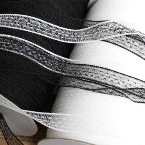 10 Meters Width 1.5cm Ivory Black Handicrafts Embroidered Net Lace Trim Ribbon DIY Wedding/Birthday/Christmas Decorations