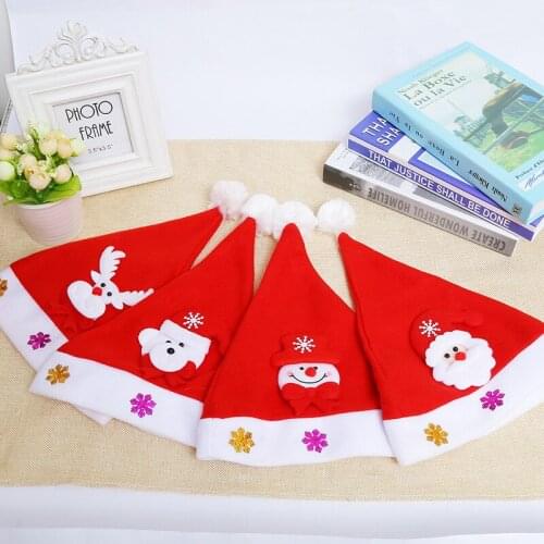12 PCS four style Christmas Hat Santa Claus Xmas Hat Christmas Gift Christmas Decoration