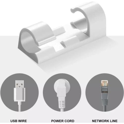 2@#USB Winder Tidy Management Clips Holder Vehicle Self Adhesive Storage Car Accessory Cable Holder Silicone Cable Organizer