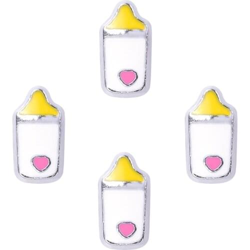 20Pcs/Lot F187 Cute Feeding Bottle Making Living Baby Gift Glass Locket Jewelry Wholesale