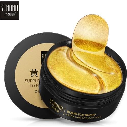 SENANA Gold Moisturizing Eye Mask Anti-Puffiness Anti-Aging Hyaluronic Acid Moisturizing Remover Dark Circles Eye Patches 60pc