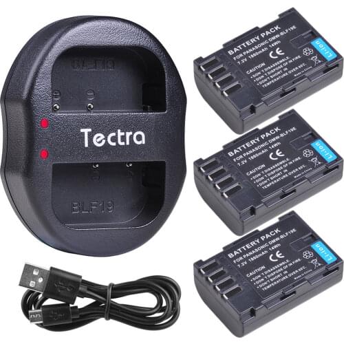 3pcs 1860mAh DMW-BLF19 DM-WBLF19E Battery+USB Dual Charger for Panasonic Lumix DMC-GH3 DMC GH3 GH4 GH5 Camera DMW BLF19 Battery