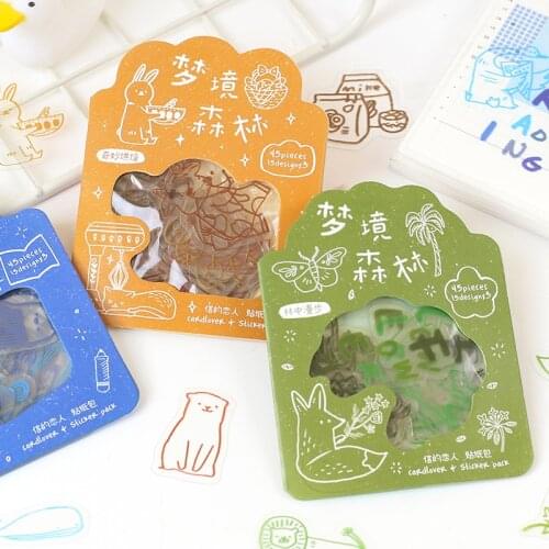 45 Pcs/pack Cute Animal Forest Decorative Stickers Diy Scrapbooking Adhesive Stick Label Craft For Diary Album Stationery