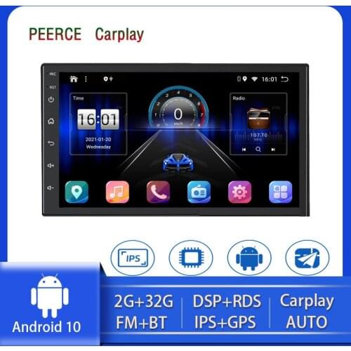PEERCE Android 10 Car radio 7 "Touchscreen Car Multimedia Player 2 Din Stereo Car Radio with Mirror Link audio