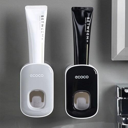 Automatic Toothpaste Dispenser Wall Mount Toothbrush Holder Bathroom Accessories Organizer Tool