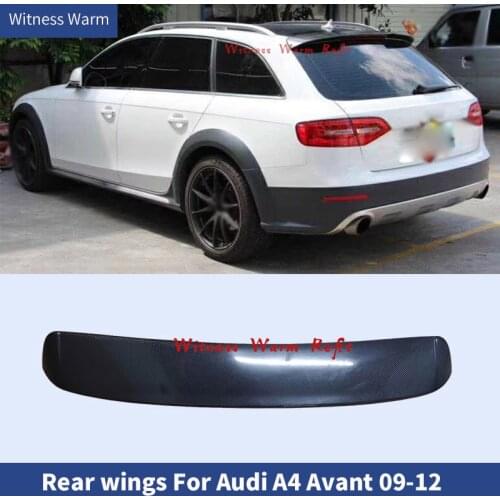 Real Carbon Fiber Car Rear Trunk Boot Lip Spoiler Wing Lip Big For Audi A4 B8 Avant 2009 2010 2011 2012