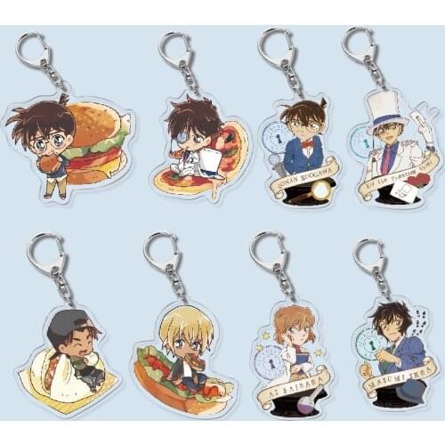Conan Edogawa Keychain Man Acrylic Key Chain Women Key Ring Chain for Pants Kids Pendant High Quality Key Holder Fashion Brelok