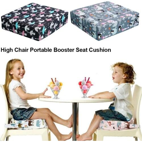 Childrens Dining Chair Cushion Square Sponge Heightening Pad Portable Removable And Washable Baby Seat Cushion