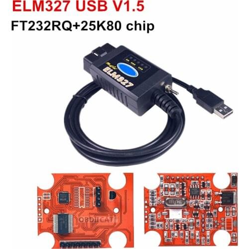 ELM327 USB V1.5 modified scanner for Frd Forsc-an ELMco-nfig CH340/FT232 +25K80 chip HS-CAN / MS-CAN code reader