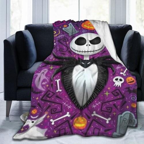 Printed blanket nightmare before christmas backdrop flannel blanket bed throw soft cartoon printed bed spread sheets sofa gift