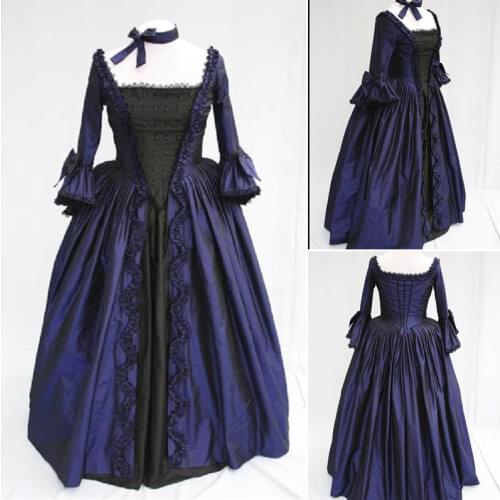 History!Customer-made Blue 1800S Victorian dress 1860s Civil war Dress Theater Reenactor Costume Renaissance Dress V-403