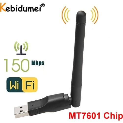 Kebidu 150Mbps MT7601 USB WiFi Adapter LAN Network Card With Antenna For Digital Satellite Receiver Freesat V7S V8 Super X800