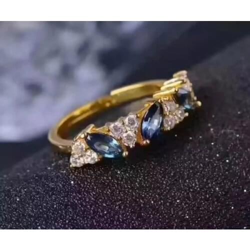 LANZYO 925 sterling silver Sapphire rings fashion gift for women jewelry rings fine jewelry Super low price j030507agl