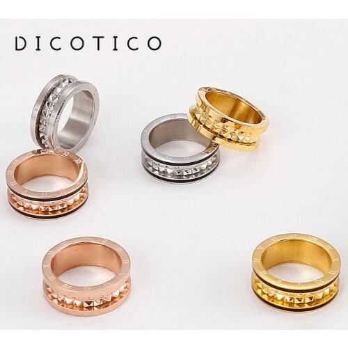Ring For Women Three Colors Stainless Steel Metal Resin Rings Roman Numerals Anillos Mujer Jewelry Accessories Free Shipping