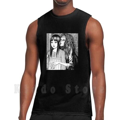 Junji Ito Collection Uzumaki tank tops vest 100% Cotton Junji Tags Tomie Ito Junji Ito Horror Ghost Demon Girls Cute