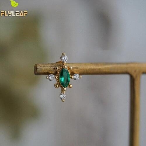 Cross Cubic Zirconia Gold 100% 925 Sterling Silver Stud Earrings For Women Fine Earings Fashion Jewelry Vintage Flyleaf