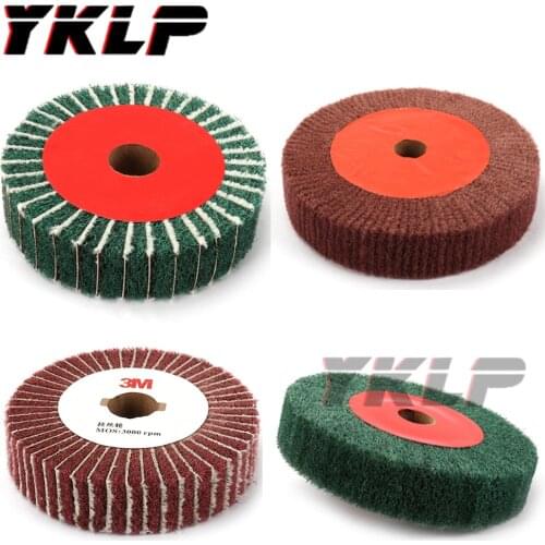 Non-woven Scouring Pad 4"/5"/6"/8"/10"/12" Grinding Wheel Flap Mop Polishing Wheel Nylon Fiber Disc 20mm Bore 1" thickness 1PC