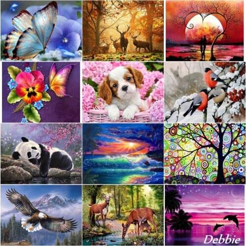 5D DIY Diamond Painting Kit Full Square/Round Drill Animal Scenery Diamond Embroidery Mosaic Cross Stitch Home Decoration Gift
