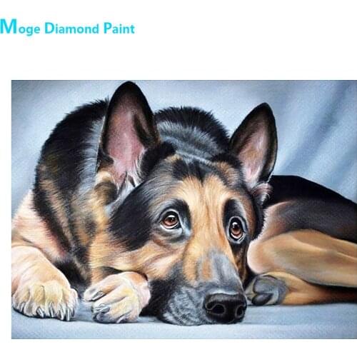 German Shepherd Diamond Painting Round Full Drill Nouveaute DIY Mosaic Embroidery 5D Cross Stitch Animal Pattern