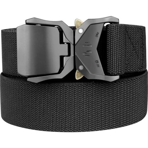 Drizzte Men Belt Nylon Outdoor Army Quick Release for Police Equipment Tool Tactical Military Riggers Web Belts