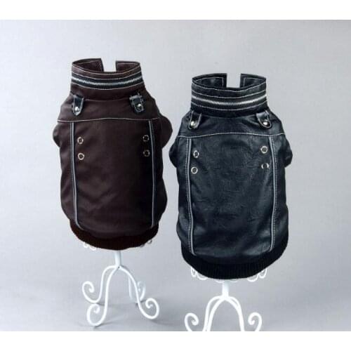 Pet clothes British style leather jacket winter pet clothes