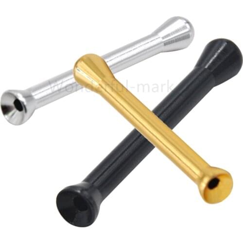 Wholesale 1Pc Aluminum Alloy Snuff Straw Sniffer Snorter Nasal Smoking Pipe Snuffer Bullet Accessories