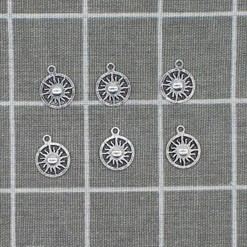 12pcs 16mm Ancient Silver Color letter Confession moon Charms Pendant For Jewelry Making DIY Metal necklace Crafts X1816