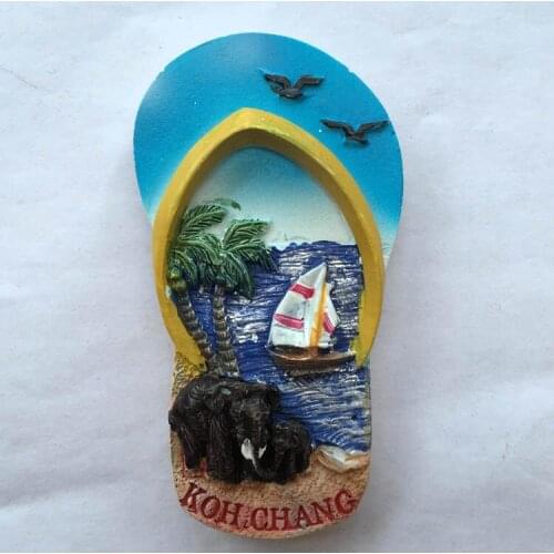 QIQIPP Thailand travel commemorative refrigerator stickers, Thailand Koh Chang slippers collection magnetic stickers
