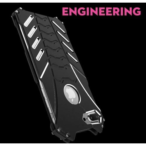 R-JUST Heavy Dust Metal Aluminum Armor Case Cover For iPhone 7 8 Plus i8 i8p +Holder Black Cover For Iphone SE 2020