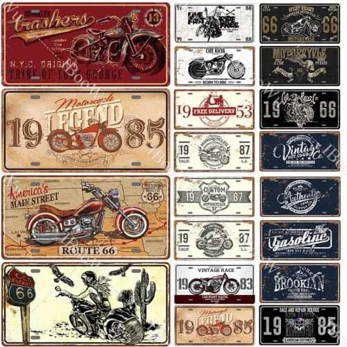 Retro Motorbike Vintage Metal Poster Motorcycle Tin Signs Plate Garage Home Wall Decor 15x30cm