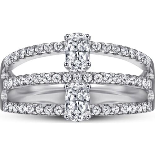 Luxury Women Ring 925 Sterling Silver Ring Luxury Rhinestone Ring Zircon Wedding Bride Rings Jewelry Accessories For Party